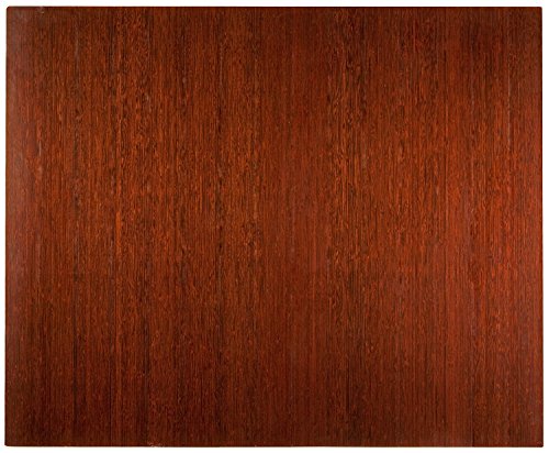 Anji Mountain Deluxe Bamboo Roll-Up Chairmat, 60 x 48-Inch, 8mm Thick, Dark Cherry