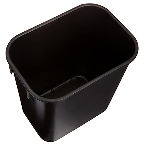 AmazonCommercial 3 Gallon Rectangular Commercial Office Wastebasket, 2 Pack, Black