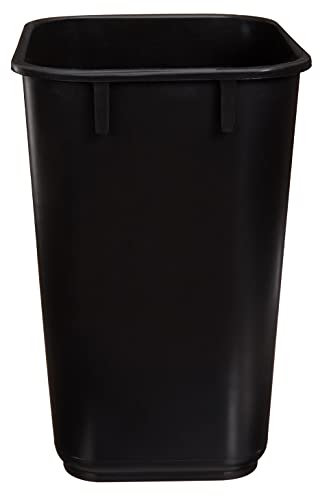 AmazonCommercial 3 Gallon Rectangular Commercial Office Wastebasket, 2 Pack, Black