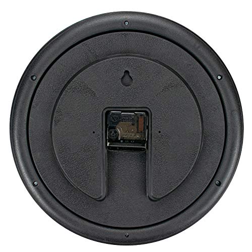 Hedume Round Wall Clock Silent Non Ticking, 13 Inch Quality Quartz Battery Operated Easy to Read Waterproof Wall Clock for Home, Office, Classroom, School (Brown Stripes)