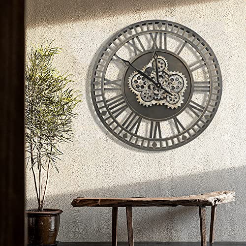 Large Industrial Steampunk Wall Clock - 24 Inch