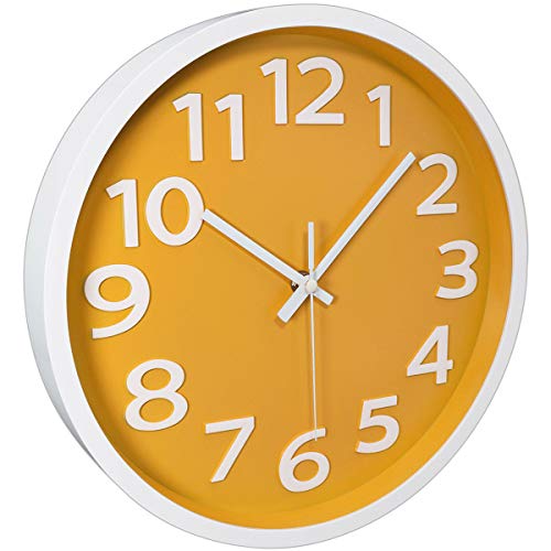 12-Inch Modern Silent Wall Clock with 3D Numbers