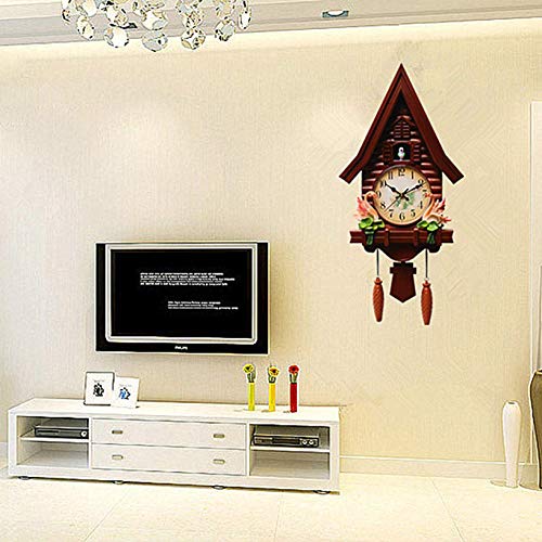 Modern Wall Clock with Cuckoo Function, Beige
