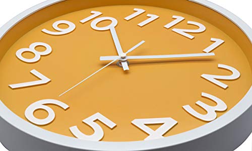 12-Inch Modern Silent Wall Clock with 3D Numbers