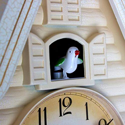 Modern Wall Clock with Cuckoo Function, Beige