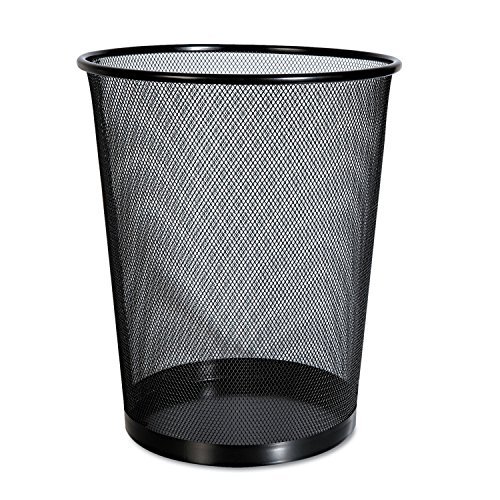 Universal Mesh Wastebasket, 18 qt, Steel Mesh, Black