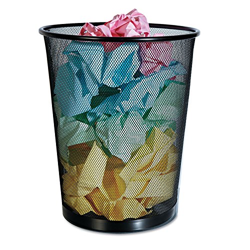 Universal Mesh Wastebasket, 18 qt, Steel Mesh, Black