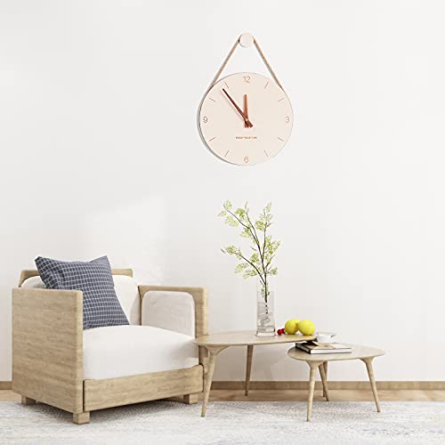 PAPUKA Wall Clock Wood 10 Inch Silent Wall Clock Decorative Operated Non Ticking Analog Retro Fashion Clock for Living Room/Kitchen/School/Office/Bedroom…