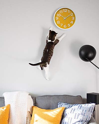 12-Inch Modern Silent Wall Clock with 3D Numbers