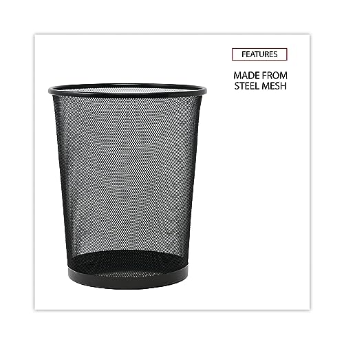 Universal Mesh Wastebasket, 18 qt, Steel Mesh, Black