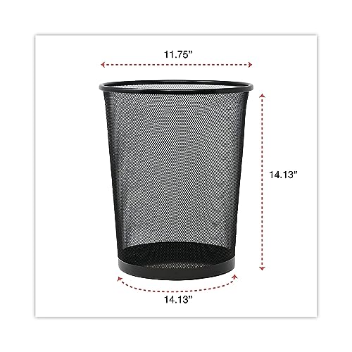 Universal Mesh Wastebasket, 18 qt, Steel Mesh, Black