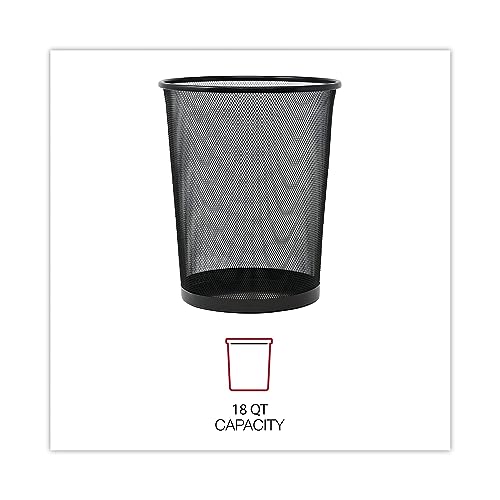 Universal Mesh Wastebasket, 18 qt, Steel Mesh, Black