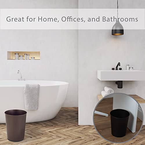 5 Liter Small Wastebasket | 9.7 Inches Height | Round Open Top | Trash Can | Bathroom | Bedroom | Kitchen | Dorm | Office | Disposal Waste Bin | Garbage Container | Oil Rubbed Bronze