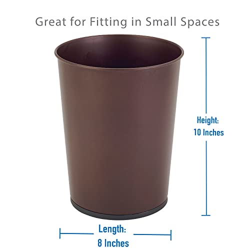 5 Liter Small Wastebasket | 9.7 Inches Height | Round Open Top | Trash Can | Bathroom | Bedroom | Kitchen | Dorm | Office | Disposal Waste Bin | Garbage Container | Oil Rubbed Bronze