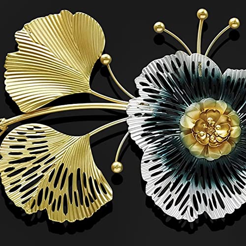 Fmnnfp Large Decorative Wall Clock 42 Inch Light Luxury Ginkgo Leaf Quartz Clock with Silent Movement Wall Clock for Living Room Bedroom Office