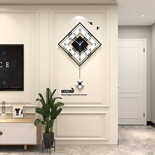 FLEBLE Extra Large Wall Clocks for Living Room Decor Modern Big Silent Pendulum Wall Clock Battery Operated Quartz for Office Indoor 30 Inch Giant Black Wall Clock Home decoratives for Kitchen Bedroom