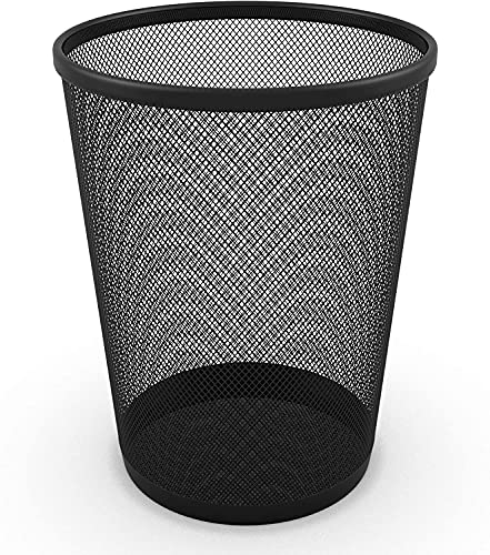 Zuvo Waste Basket | Metal Wire Mesh Bin | Pack of 2 | Lightweight & Stylish | Ideal Trash Can for Home & Office Waste | 4 Gallon (Black)