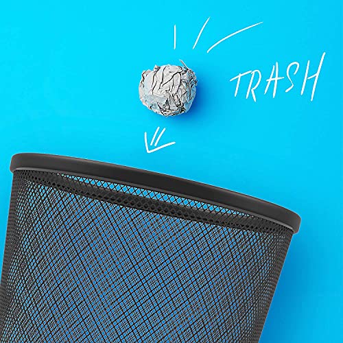 Zuvo Waste Basket | Metal Wire Mesh Bin | Pack of 2 | Lightweight & Stylish | Ideal Trash Can for Home & Office Waste | 4 Gallon (Black)