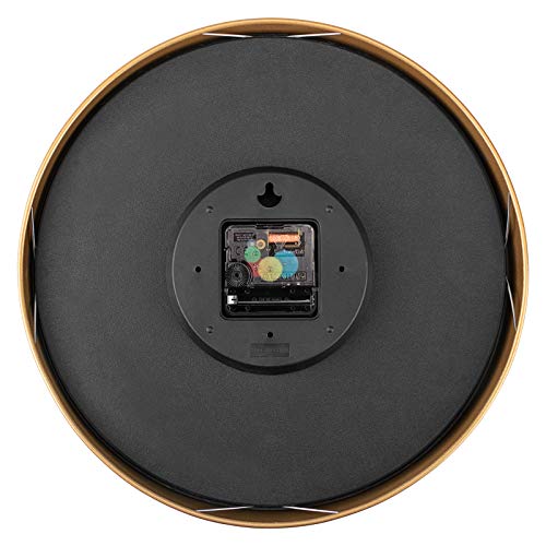 Foxtop Gold Wall Clock 12 Inch Silent Non-Ticking Battery Operated Round Quartz Modern Wall Clock for Office Living Room Kitchen Bedroom Home Decor