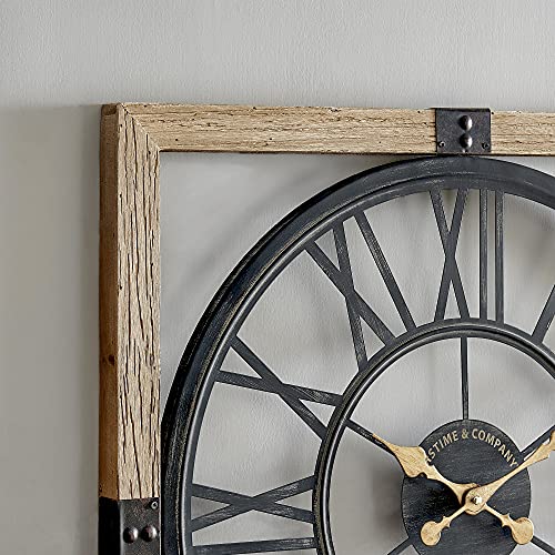 FirsTime & Co. Natural Lexington Wall Clock for Home Office, School, Kitchen, Living Room, Bedroom, Square, Wood, Farmhouse, 22.75 x 1.5 x 22.75 inches