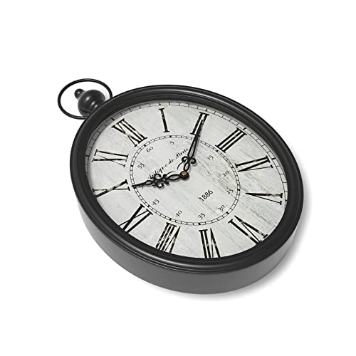 Retro Oval Wall Clock - Vintage Farmhouse Style