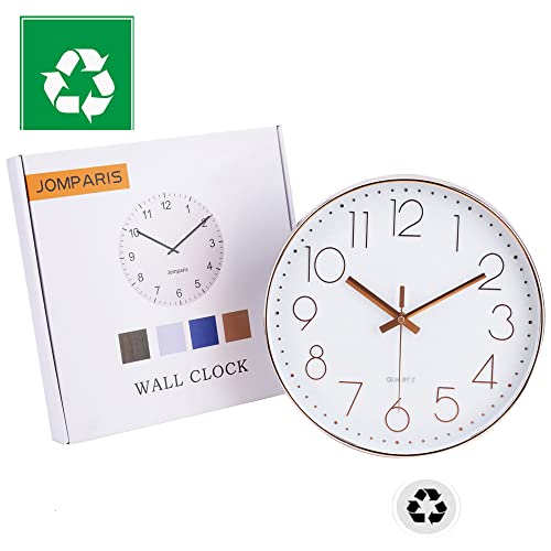 12-Inch Silent Quartz Round Wall Clock - Cerulean