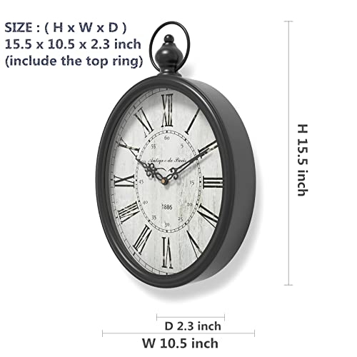 Retro Oval Wall Clock - Vintage Farmhouse Style