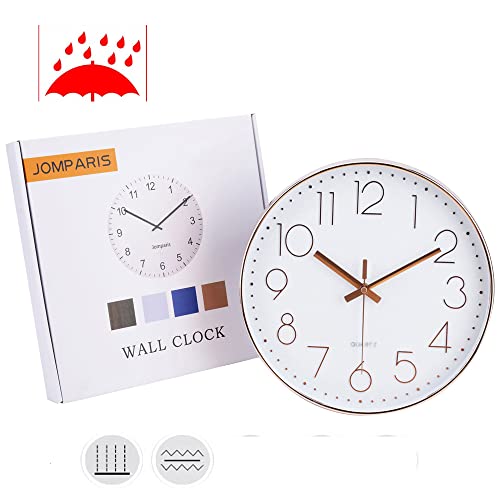 12-Inch Silent Quartz Round Wall Clock - Cerulean