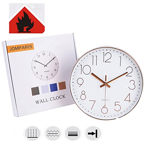 12-Inch Silent Quartz Round Wall Clock - Cerulean