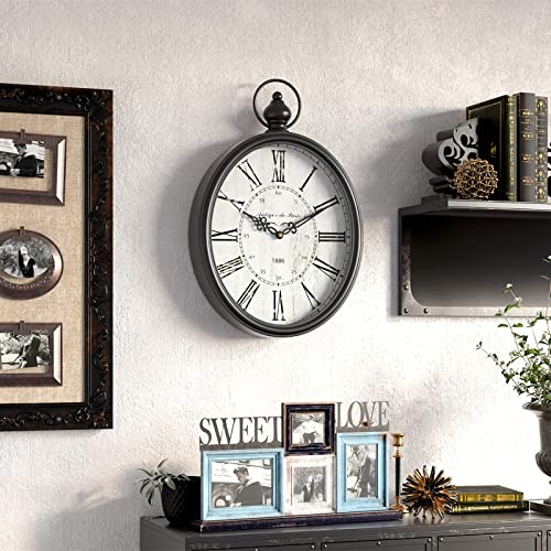 Retro Oval Wall Clock - Vintage Farmhouse Style