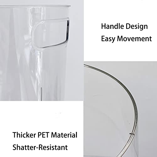 Anyoifax Small Trash Can Plastic Wastebasket 1.5 Gallon Round Garbage Container Bin with Handles for Bathroom, Bedroom, Kitchen, College Dorm, Office, Craft Room - Clear