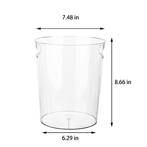 Anyoifax Small Trash Can Plastic Wastebasket 1.5 Gallon Round Garbage Container Bin with Handles for Bathroom, Bedroom, Kitchen, College Dorm, Office, Craft Room - Clear