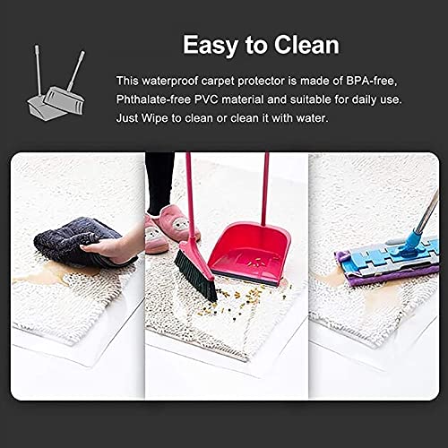 Area Rugs Runner Rug Office Chair Floor Protector Mat, Transparent Non Slip Carpet Protector, 1.5mm Thick Plastic Waterproof Rug Runner (Size : 130×250cm/4.3×8.2ft)