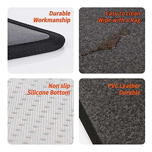 Hodeamy Heated Floor Mat Under Desk for Foot Warmer - Wider 110V Adjustable Temperature Electric Heating Pad - Carbon Crystal & Energy Saving Feet Warmers for office,home (Black Gray)