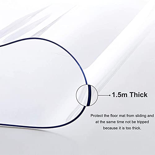 Area Rugs Runner Rug Office Chair Floor Protector Mat, Transparent Non Slip Carpet Protector, 1.5mm Thick Plastic Waterproof Rug Runner (Size : 130×250cm/4.3×8.2ft)