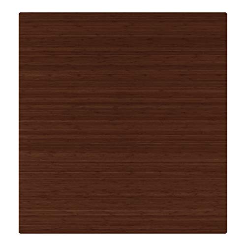 Anji Mountain Standard Bamboo Roll-Up Chairmat Without Lip, 52 x 48-Inch, 5mm Thick, Walnut