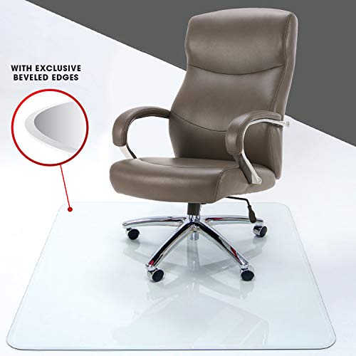 INVISIMAT 36" by 46" Tempered Glass(1/4" Thick) Chair Mat