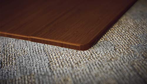 Anji Mountain Standard Bamboo Roll-Up Chairmat Without Lip, 52 x 48-Inch, 5mm Thick, Walnut