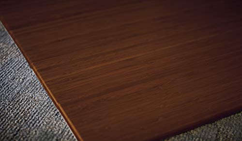Anji Mountain Standard Bamboo Roll-Up Chairmat Without Lip, 52 x 48-Inch, 5mm Thick, Walnut