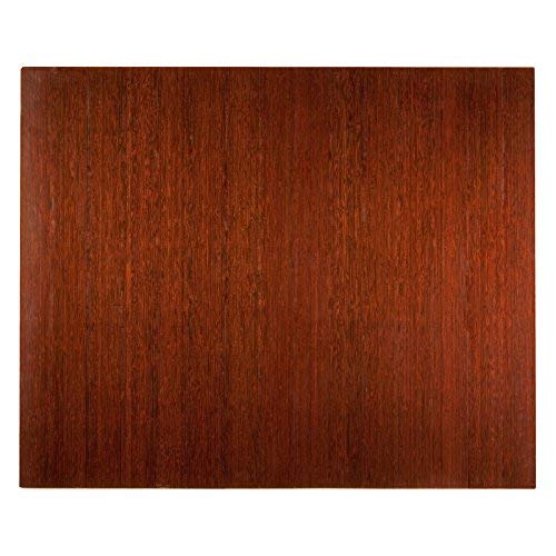 Anji Mountain Deluxe Bamboo Roll-Up Chairmat, 55 x 57-Inch, 8mm Thick, Dark Cherry
