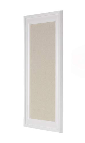 DesignOvation Bosc Framed Linen Fabric Pinboard, 13.5x23.5, White