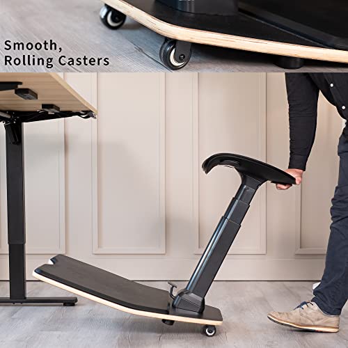 VIVO Ergonomic Leaning Perch Chair for Standing Desk, Portable Height Adjustable Posture Stool with Anti-Fatigue Mat for Home and Office, Black, CHAIR-S02M