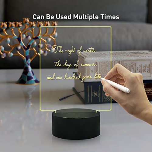 Fanrui Acrylic Dry Erase Board with 16 Colors Night Light Dry Erase Board as a Glow Memo LED Letter Message Board Note Plan Menu Glass Led Board White Board for Office School Home(Black Base)