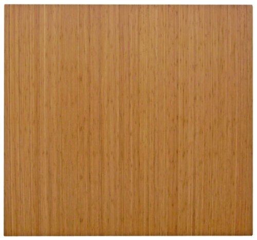 Anji Mountain Bamboo Roll-Up Chair Mat without Lip, Natural, 52 x 48", 5mm Thick