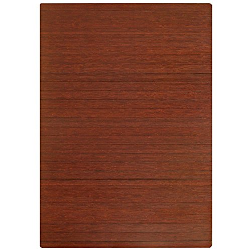 Anji Mountain Bamboo Roll-Up Chair Mat Without Lip, Dark Cherry, 48 x 72", 5mm Thick