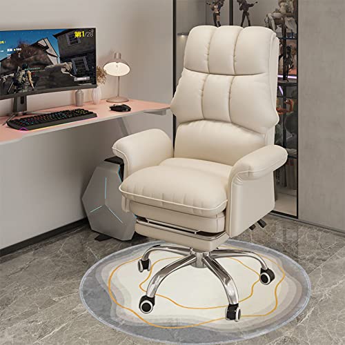 Eanpet Chair Mat for Hardwood Floor Mats Round Area Rug Nonslip Circle Rug for Rolling Chair Modern Outdoor Indoor Rugs Soft Circular Carpet for Gaming,Office,Bedroom,Light Grey,31.5 x 31.5Inch