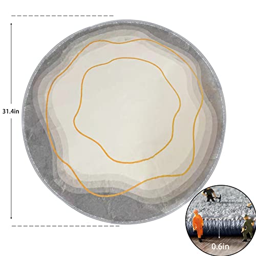 Eanpet Chair Mat for Hardwood Floor Mats Round Area Rug Nonslip Circle Rug for Rolling Chair Modern Outdoor Indoor Rugs Soft Circular Carpet for Gaming,Office,Bedroom,Light Grey,31.5 x 31.5Inch