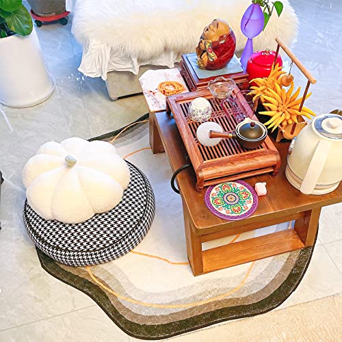 Eanpet Chair Mat for Hardwood Floor Mats Round Area Rug Nonslip Circle Rug for Rolling Chair Modern Outdoor Indoor Rugs Soft Circular Carpet for Gaming,Office,Bedroom,Light Grey,31.5 x 31.5Inch