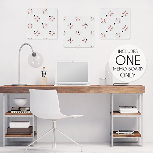 Sweet Jojo Designs Red, White and Blue Fabric Memory Memo Photo Bulletin Board for Baseball Patch Sports Collection