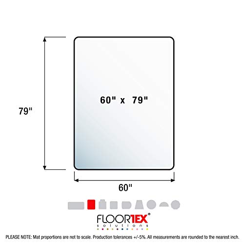 Floortex Polycarbonate XXL Office Mat 60" x 79" for All Pile Carpets